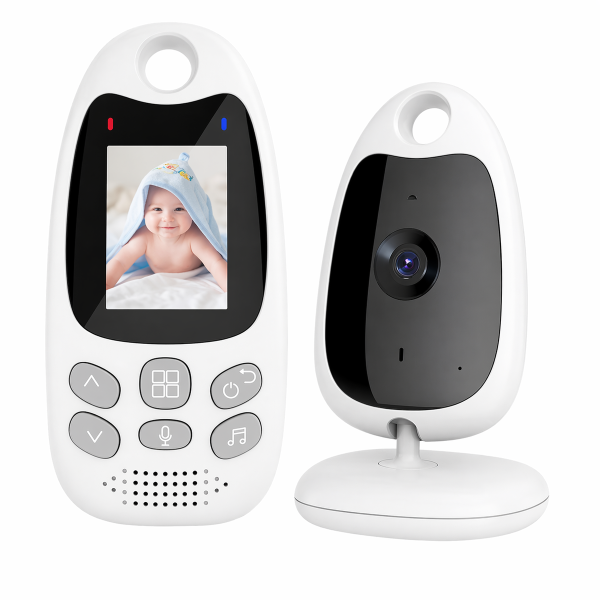 Babyphone Vidéo Sans Wi-Fi - Vision Nocturne Infrarouge, Surveillance Température, Mode VOX 18h