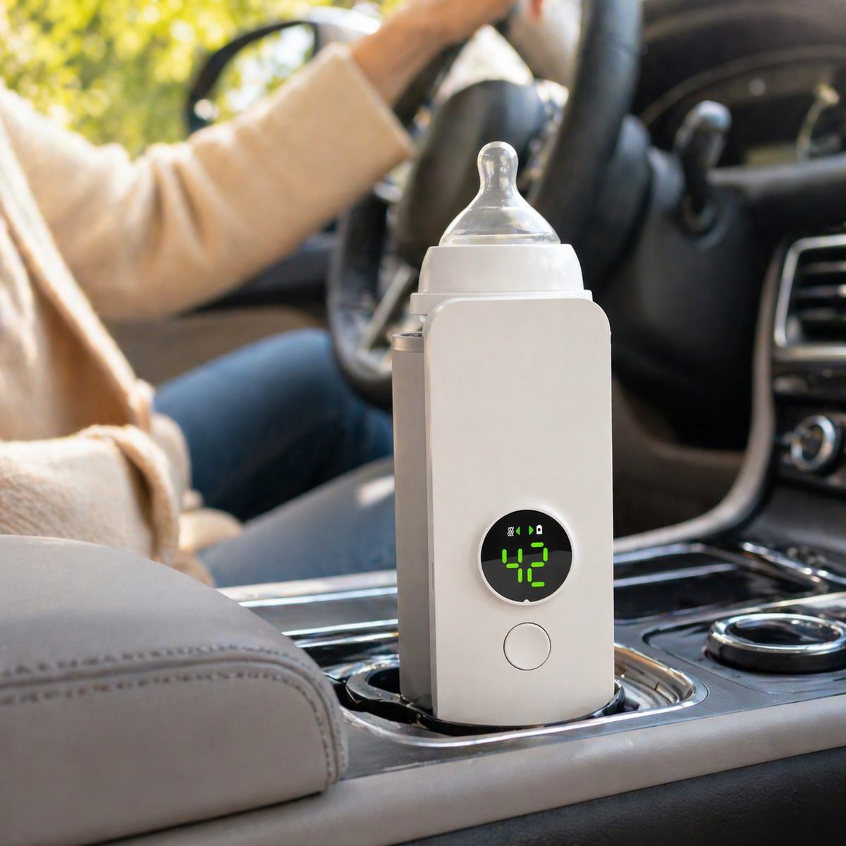 Chauffe-Biberon Portable Sans Fil pour Bébé - 3 Températures 37°C/40°C/45°C, Rechargeable USB