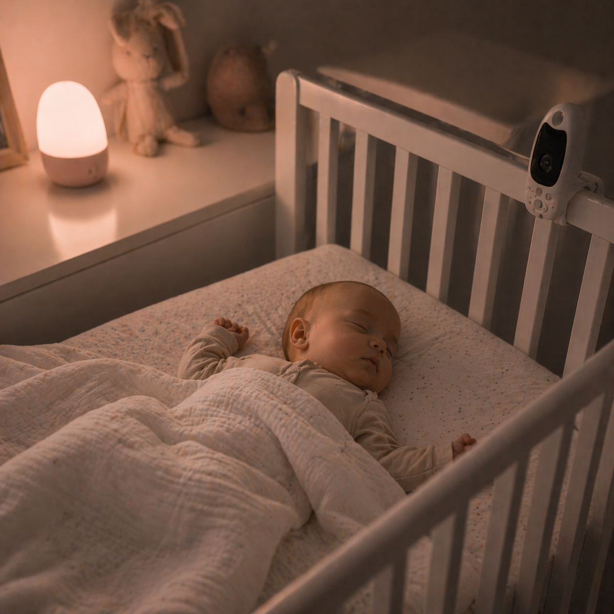 Veilleuse Musicale Bébé 2-en-1 - 30 Sons, Capteur de Pleurs, Lumière LED, Minuterie, USB